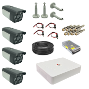 پک دوربین مداربسته 4 کانال 2 مگاپیکسل AHD کد ZX-TP