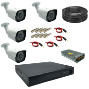 پک دوربین مداربسته 4 کانال 5 مگاپیکسل AHD دید در شب رنگی کد 1495
