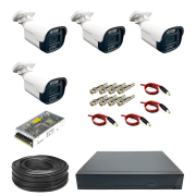 پک دوربین مداربسته 4 کانال 5 مگاپیکسل AHD دید در شب رنگی مدل 4510