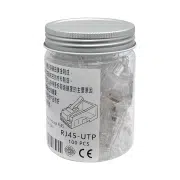 کانکتور شبکه RJ45-UTP کریستالی روکش طلا تست پاس بسته 100 عددی