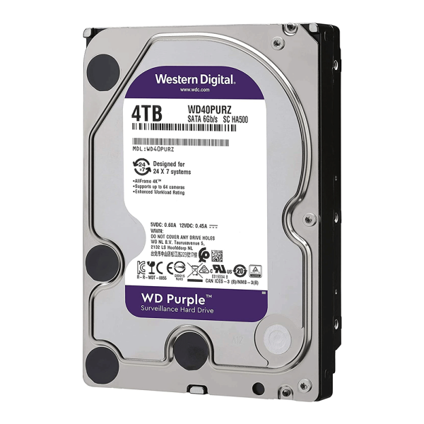 هارد دیسک اینترنال وسترن دیجیتال مدل Purple WD40PURZ ظرفیت 4 ترابایت