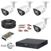 پکیج دوربین مداربسته 4 کانال 5 مگاپیکسل دید در شب رنگی HDCVI داهوا مدل 1509tp
