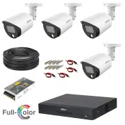 پکیج دوربین مداربسته 4 کانال 5 مگاپیکسل دید در شب رنگی HDCVI داهوا مدل 1509tp