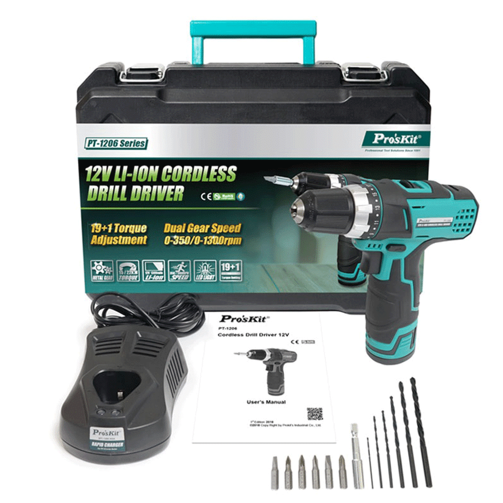 پیچ گوشتی شارژی پروسکیت مدل PT-1206F