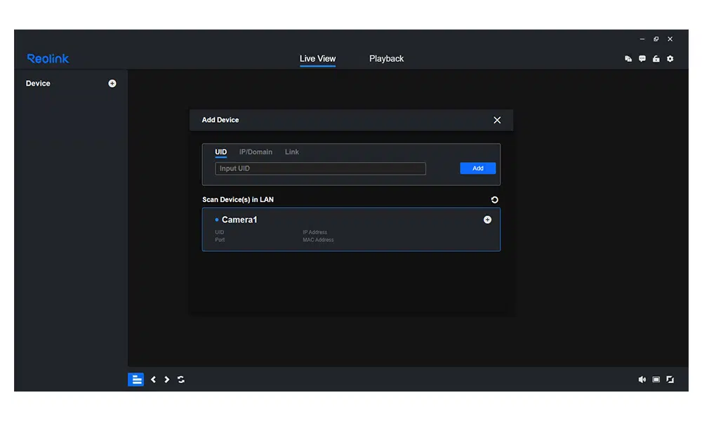 لیست دوربین مداربسته از برند reolink در شبکه داخلی و قابل اضافه کردن به نرم افزار Reolink در لپ تاب