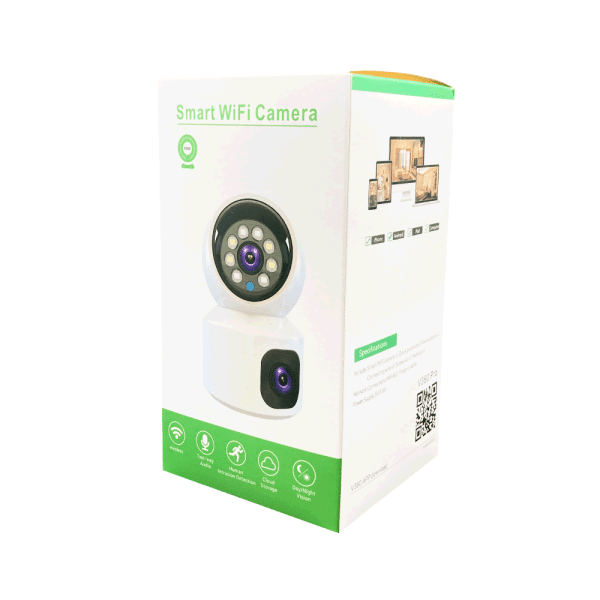 جعبه دوربین هوشمند دولنز چرخشی سیم کارت خور V380 مدل S200
