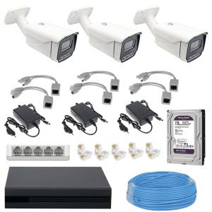 پکیج کامل 3 عددی دوربین مداربسته 5 مگاپیکسل تحت شبکه IP مدل FP-3Q8312i