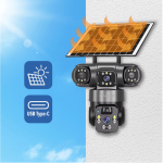 دوربین پنل خورشیدی سیم کارتی 3 لنز v380 مدل VC21